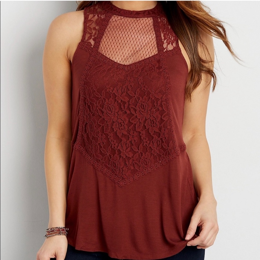 Maurice’s Burgundy tank top Plus Size 2